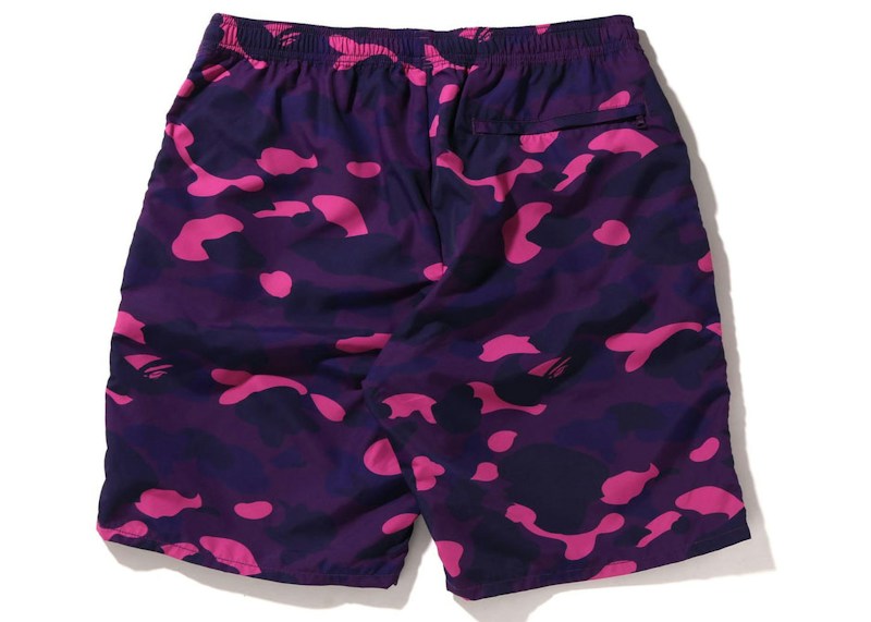 BAPE Color Camo Shark Beach Shorts (SS22) Purple
