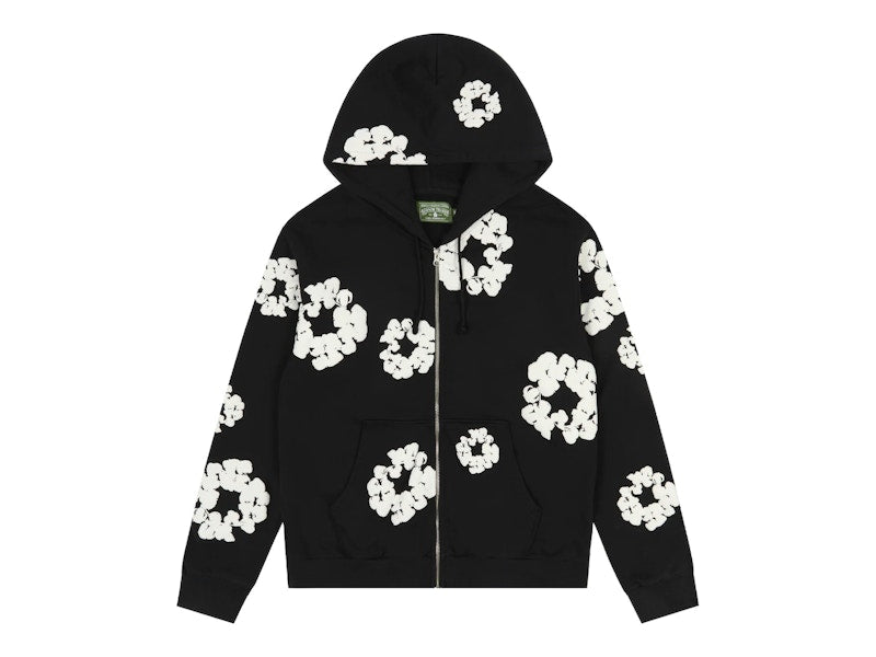 Denim Tears Cotton Wreath Zip Hoodie Black