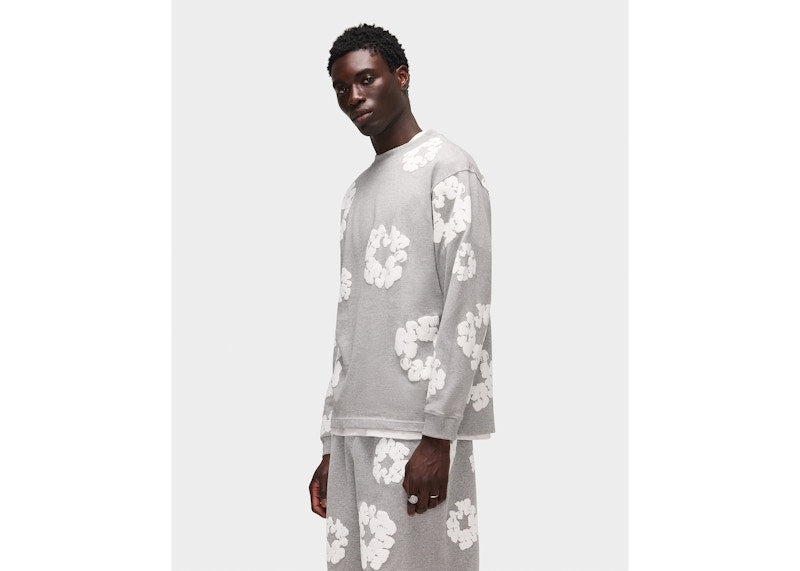 Denim Tears Long Sleeve Cotton Wreath T-shirt Grey