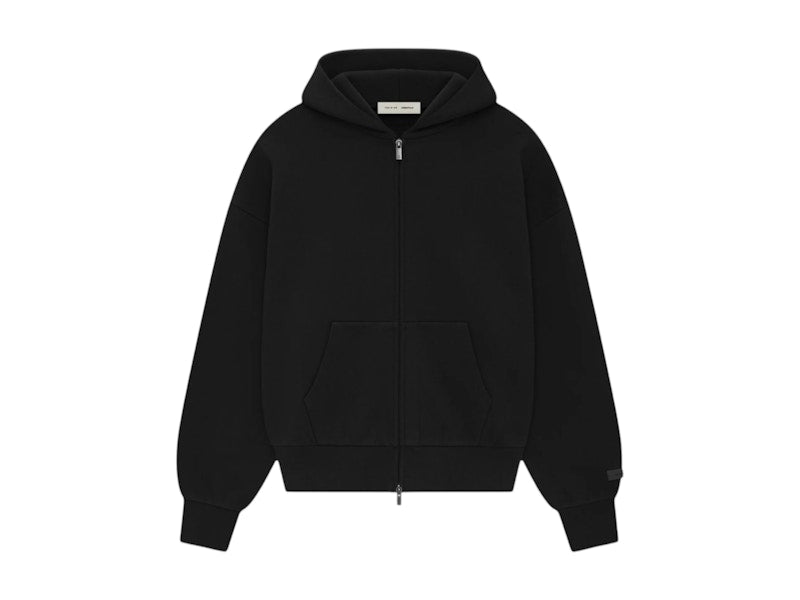 Fear of God Essentials Classic Full Zip-Up Hoodie Jet Black