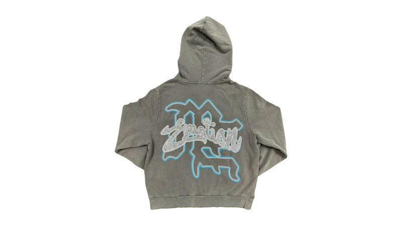 Mixed Emotion Rhinestone Hoodie Grey