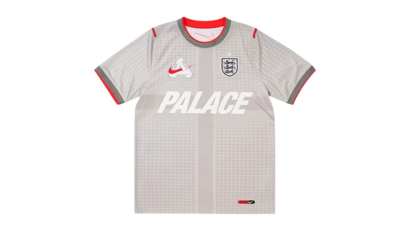 Palace x Nike England Dri-FIT Academy Pro Short Sleeve Football Top Pewter Grey/Bright Crimson