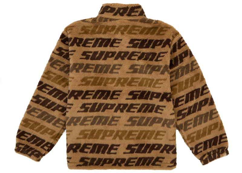 Supreme Repeat Jacquard Fleece Jacket Tan