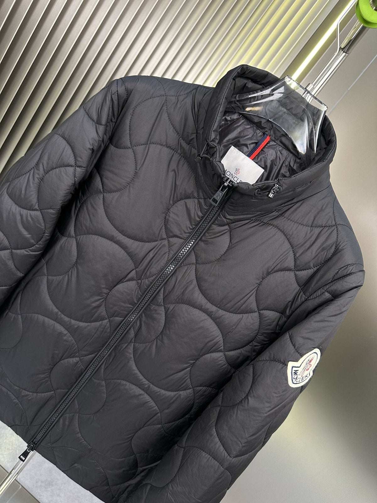 Moncler Black Quilted Puffer Coat — side