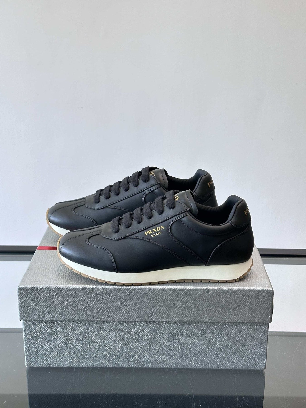Prada Black Low-Top Sneakers — side