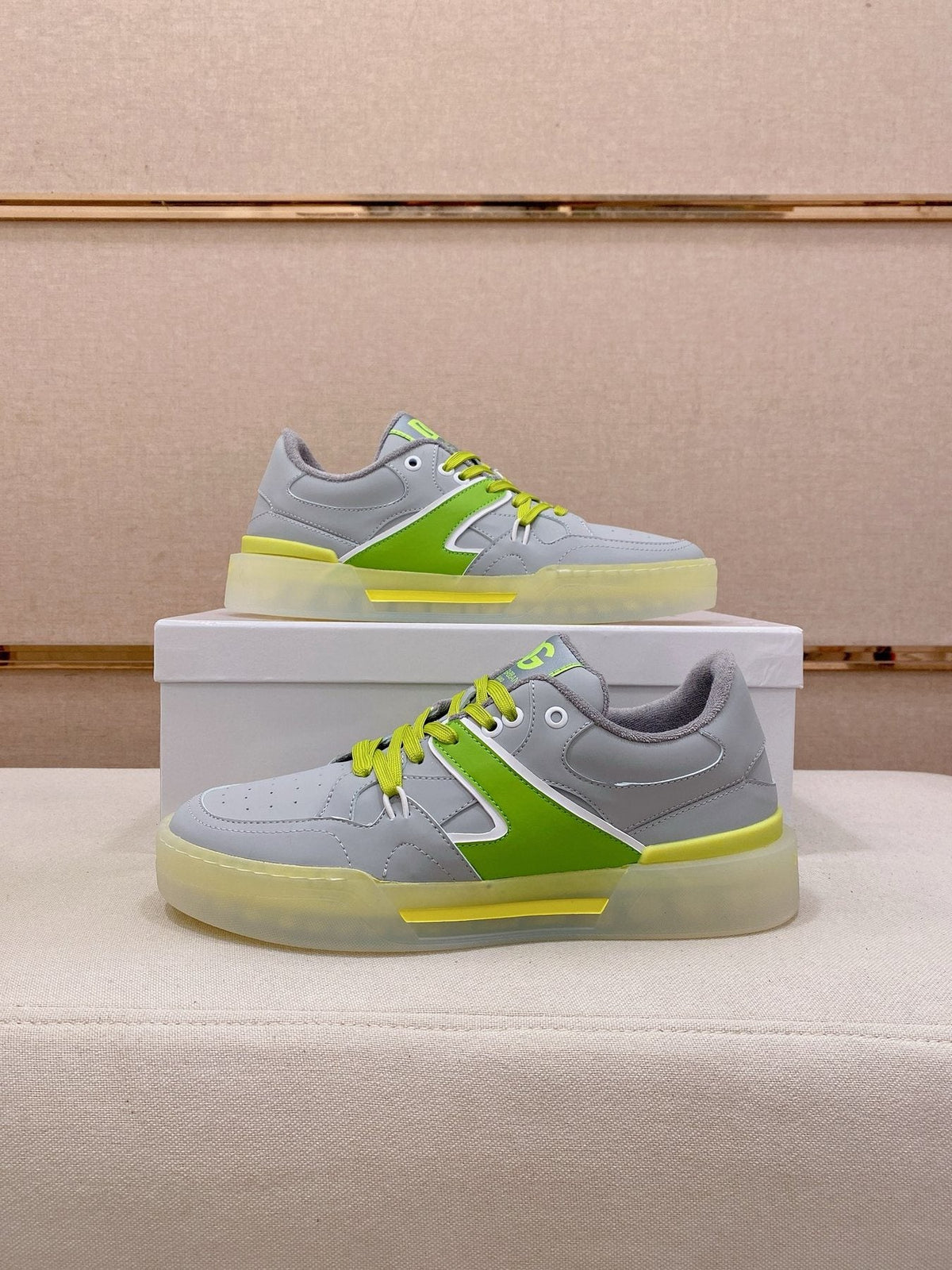 Dolce & Gabbana Neon Accent Low-Top Sneakers — front