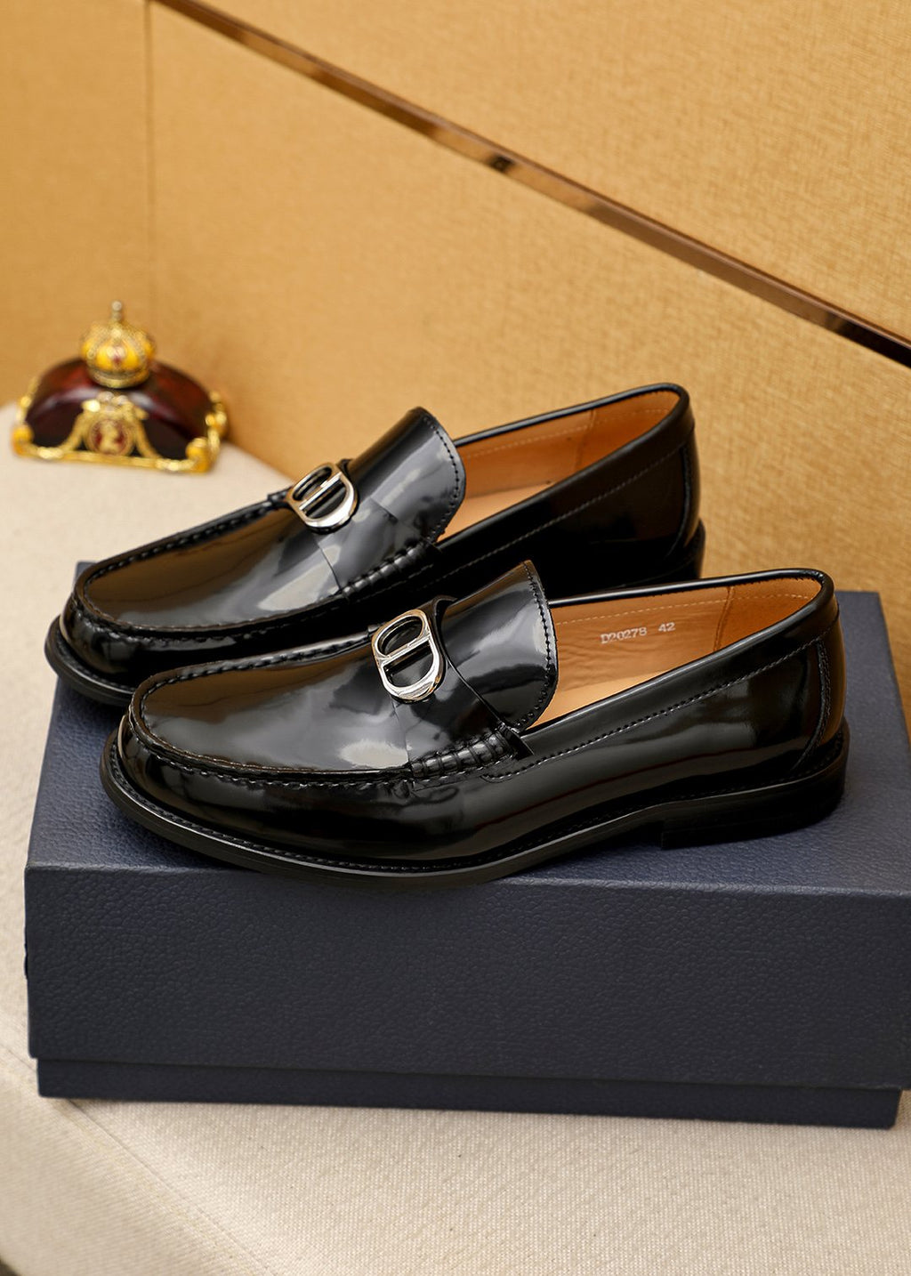 Dior Black Leather Loafers — front