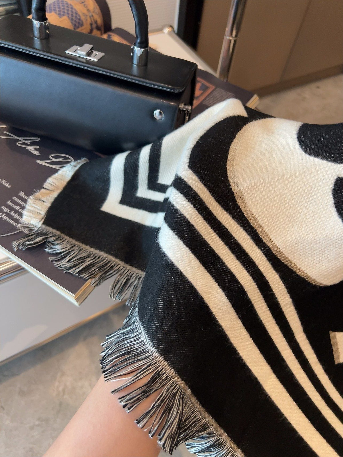 Chanel Floral Square Scarf — detail