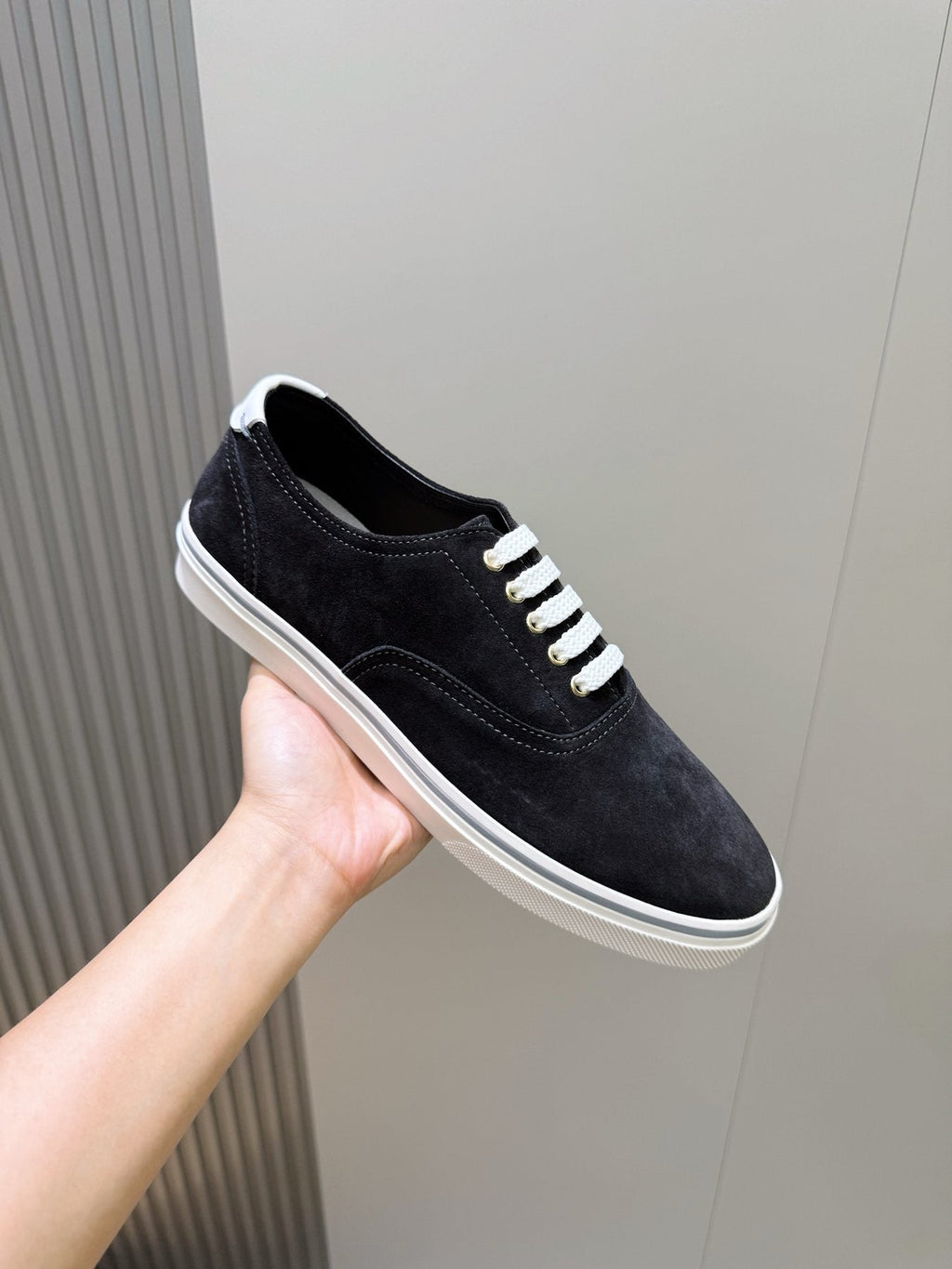 Brunello Cucinelli Black Suede Sneakers — side