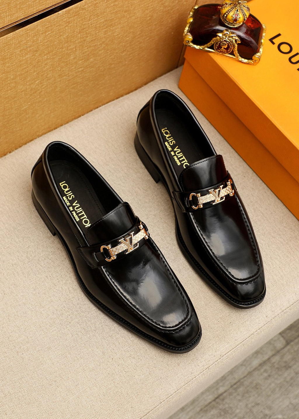 Louis Vuitton Black Buckle Loafers — hero