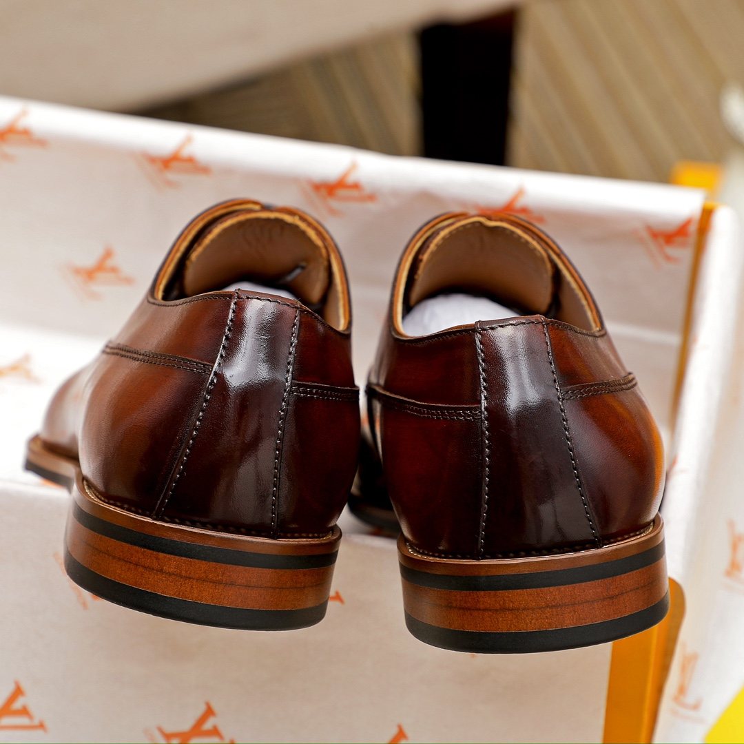 Louis Vuitton Perforated Toe Lace-Up Dress Shoes — back