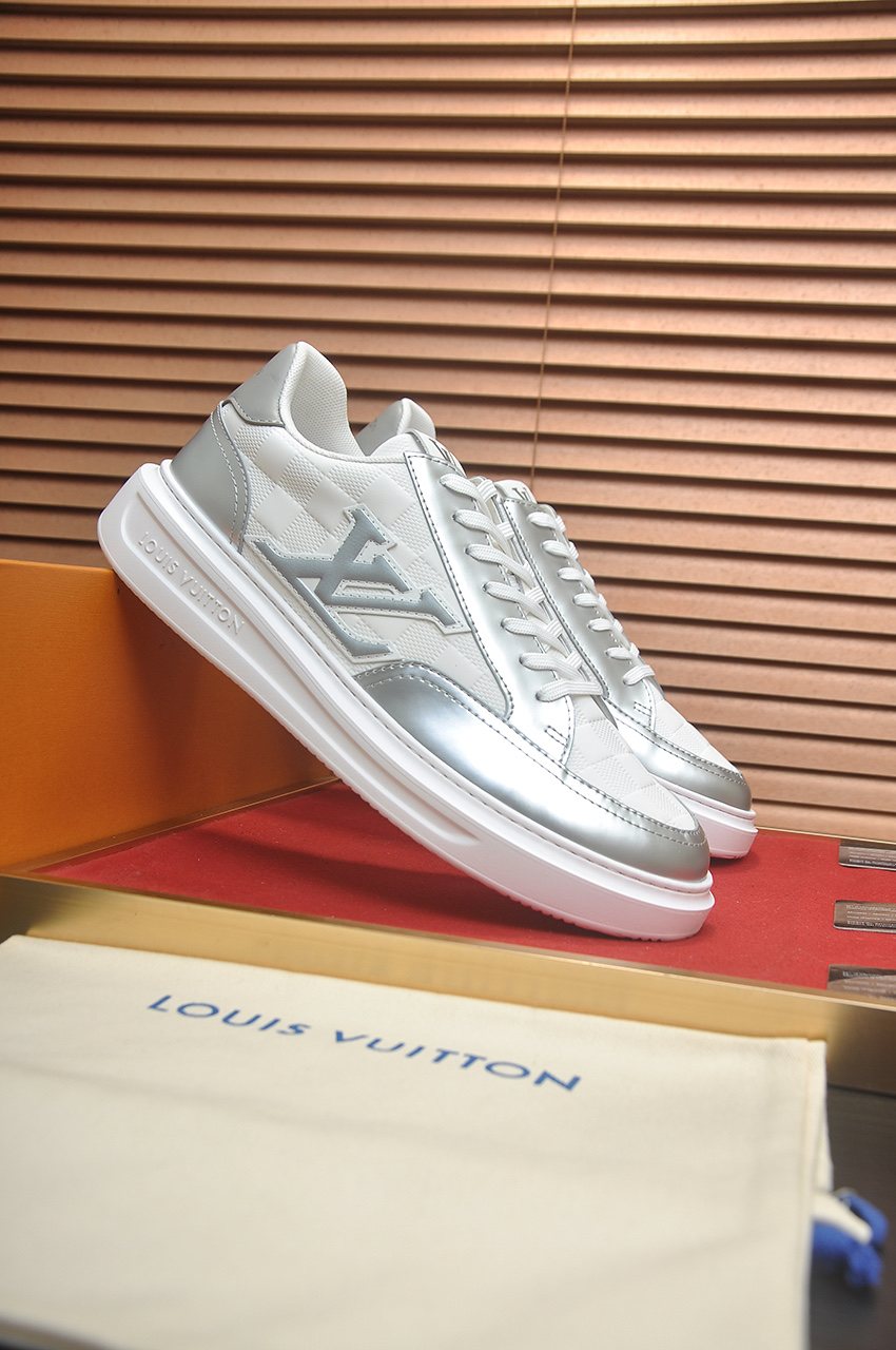 Louis Vuitton Paneled Low-Top Sneakers — front