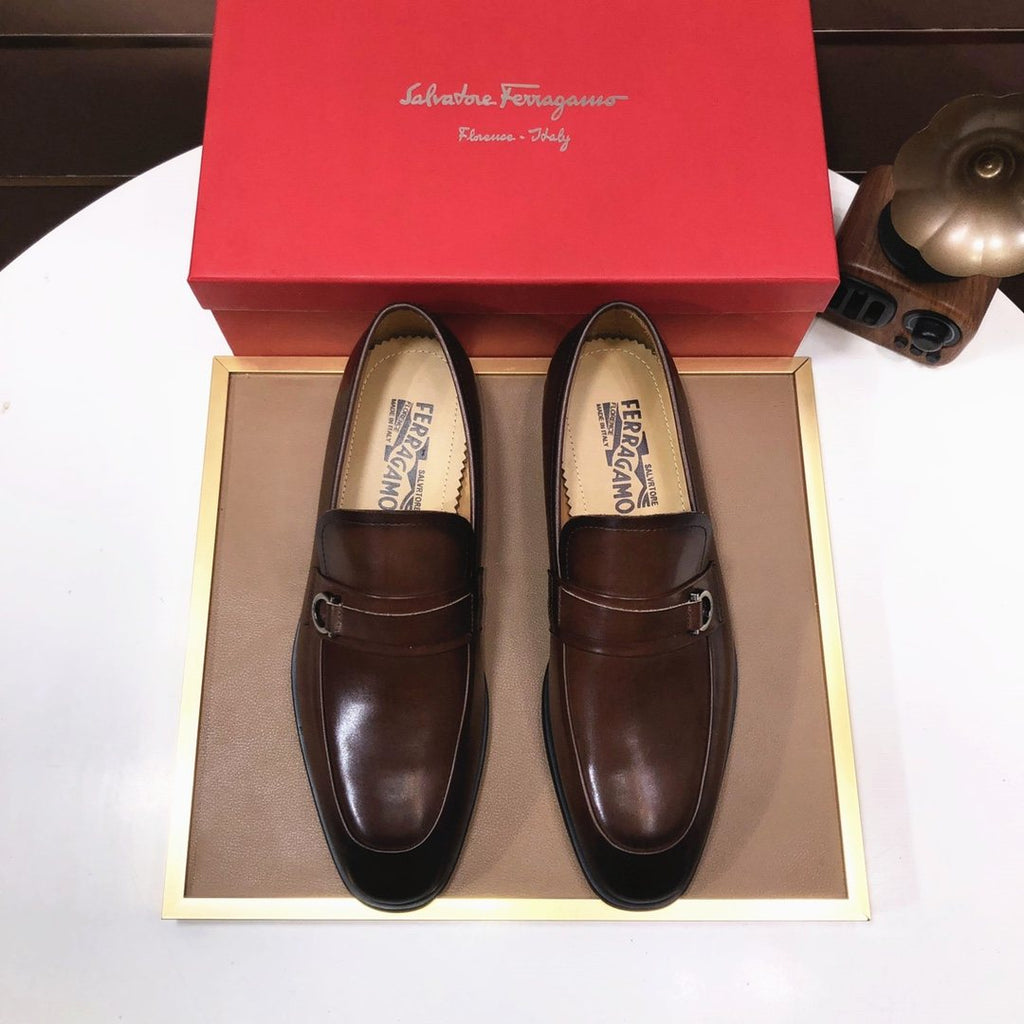 Ferragamo Buckle Slip-On Loafers — front