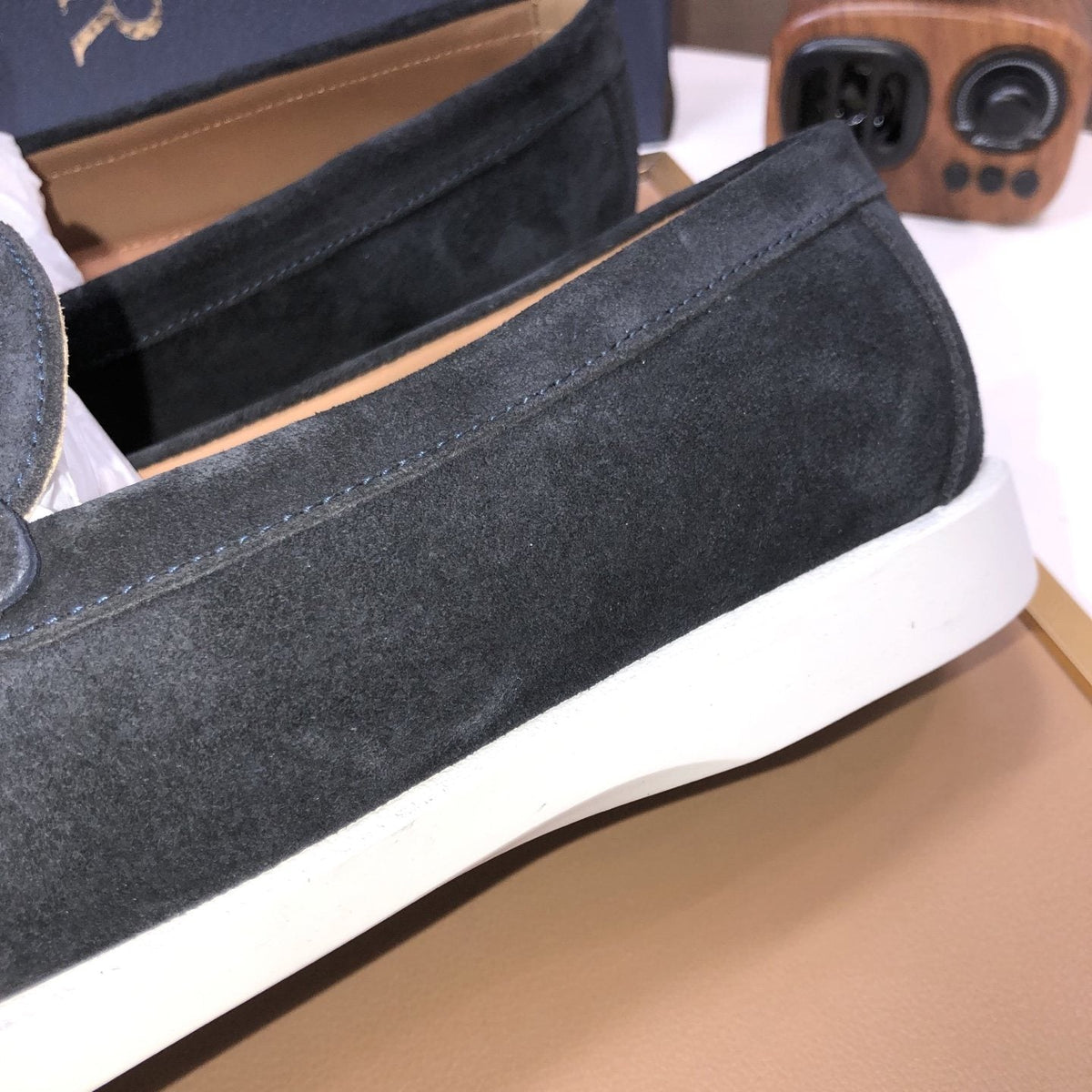Dior Metal Hardware Slip-On Loafers — detail