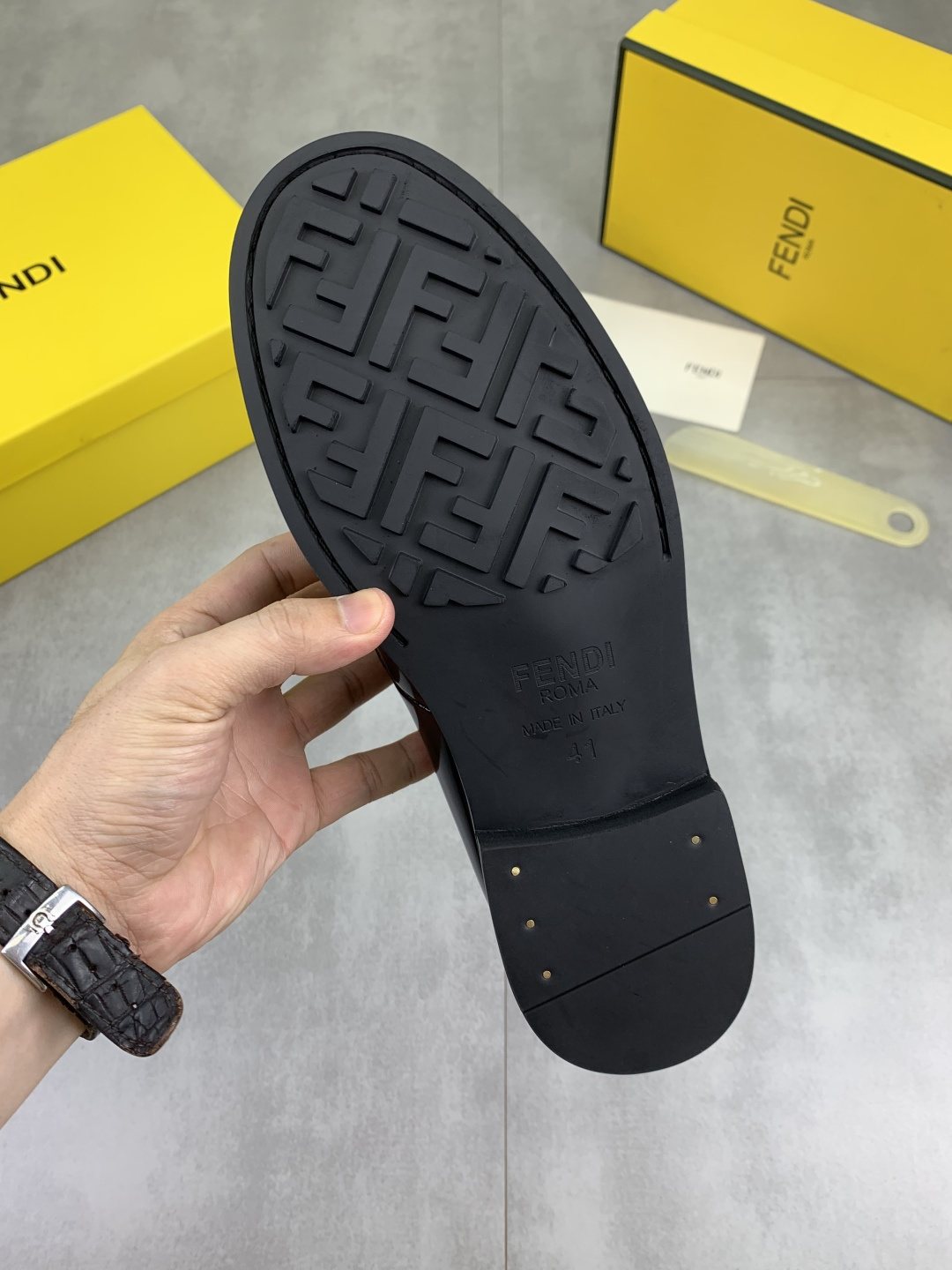 Fendi Croc-Embossed Buckle Ankle Boots — detail