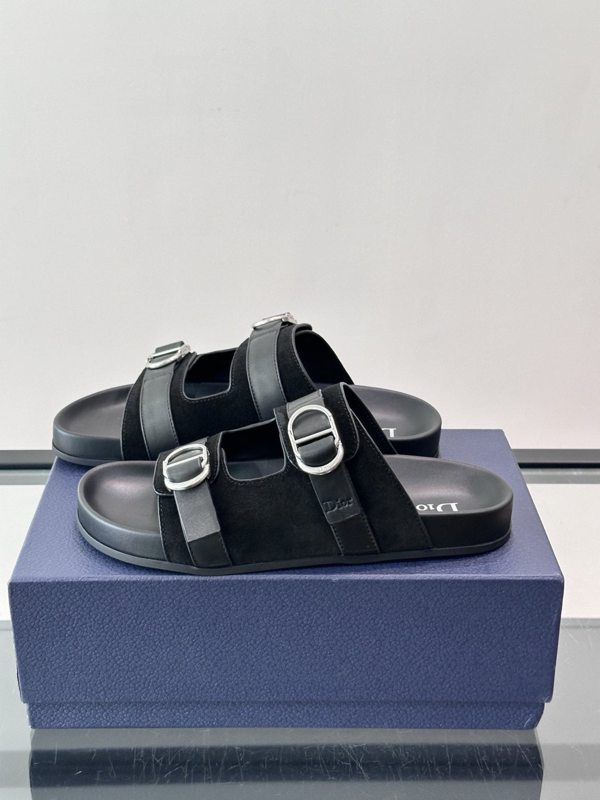 Dior Two-Strap Slide Sandals — side
