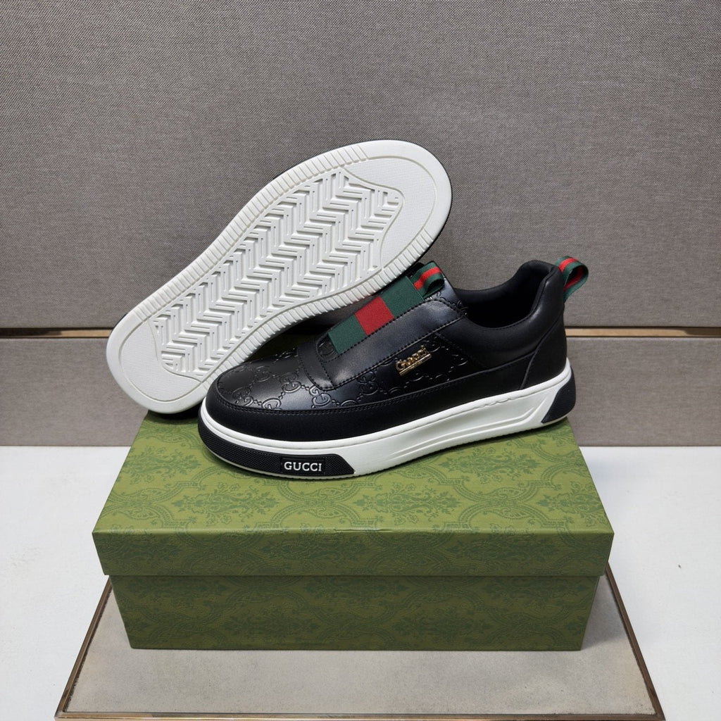 Gucci Green and Red Stripe Low-Top Sneakers — back