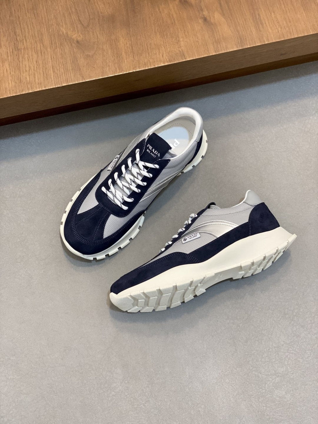 Prada Geometric Panel Sneakers — front