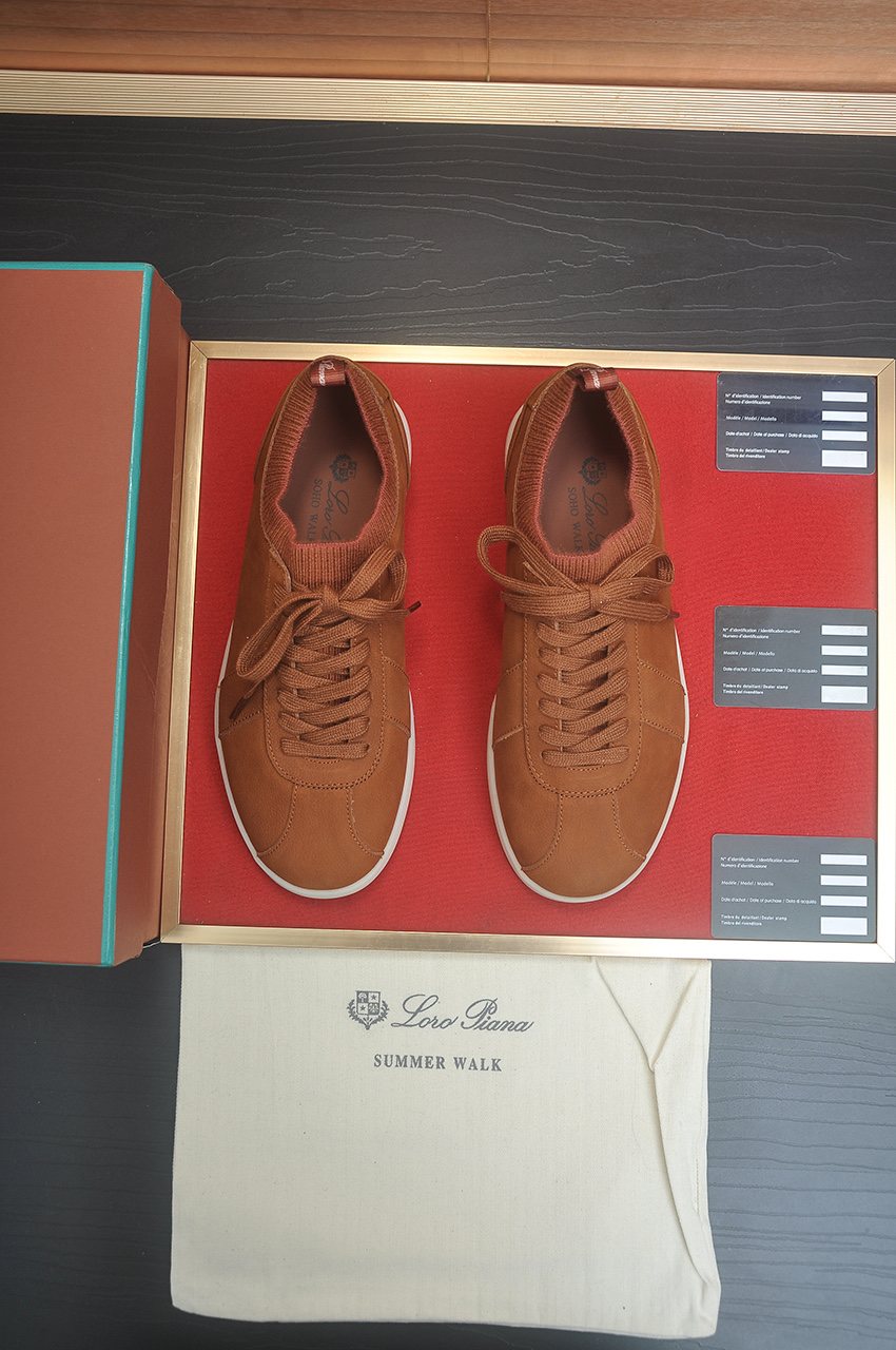 Loro Piana Low-Top Lace-Up Sneakers — front
