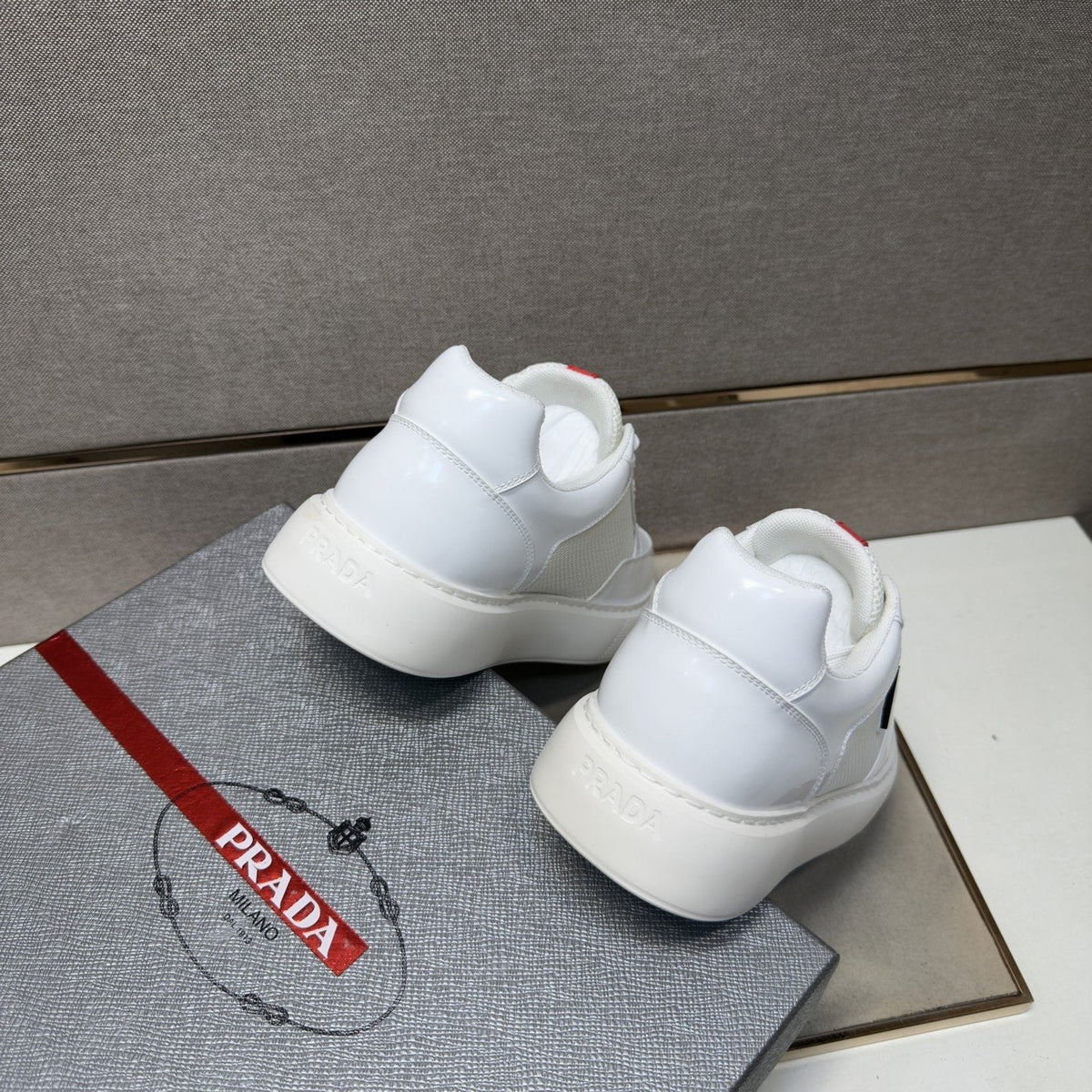 Prada Mesh Panel Low-Top Sneakers — back