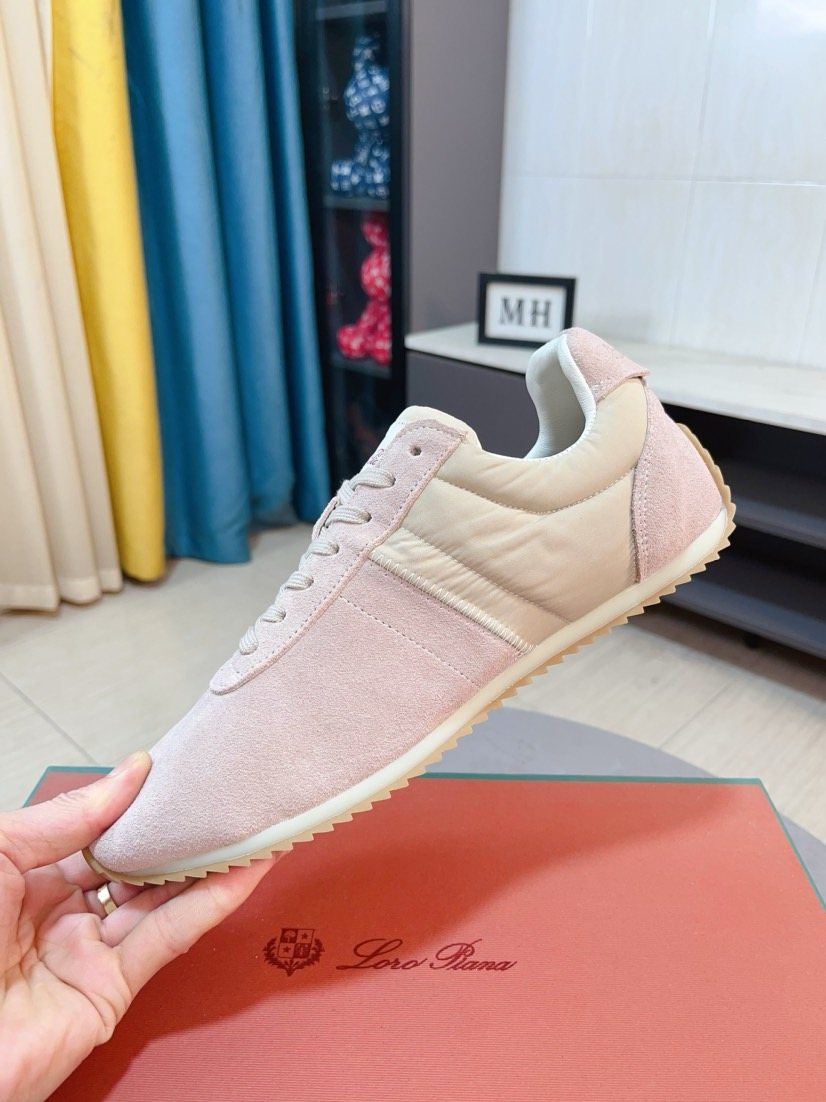 Loro Piana Low-Top Lace-Up Sneakers — side