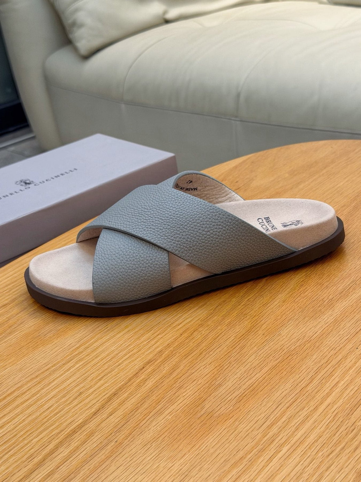 Brunello Cucinelli Crossover Slide Sandals — side