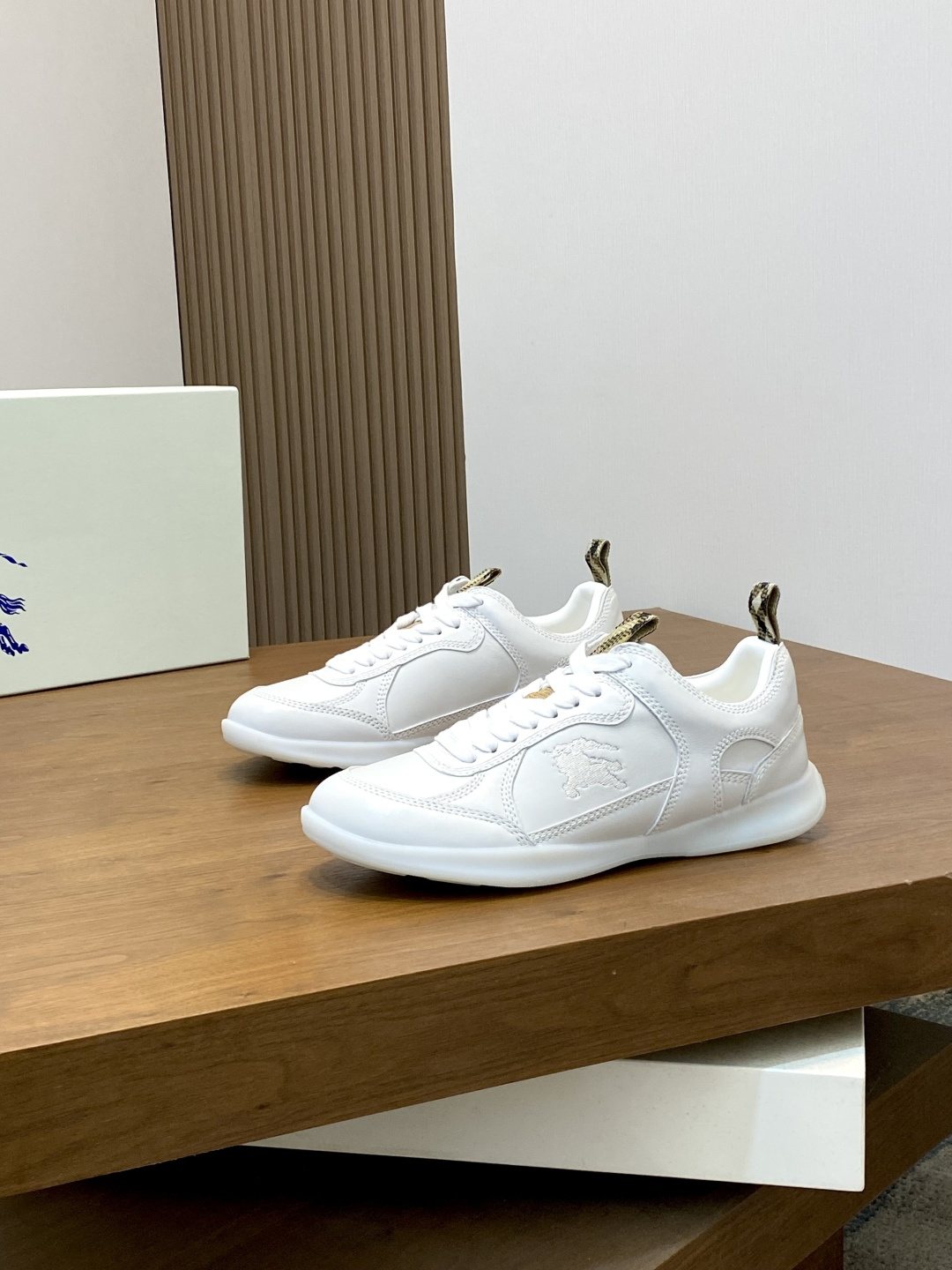 Burberry Check-Accent Low-Top Sneakers — side