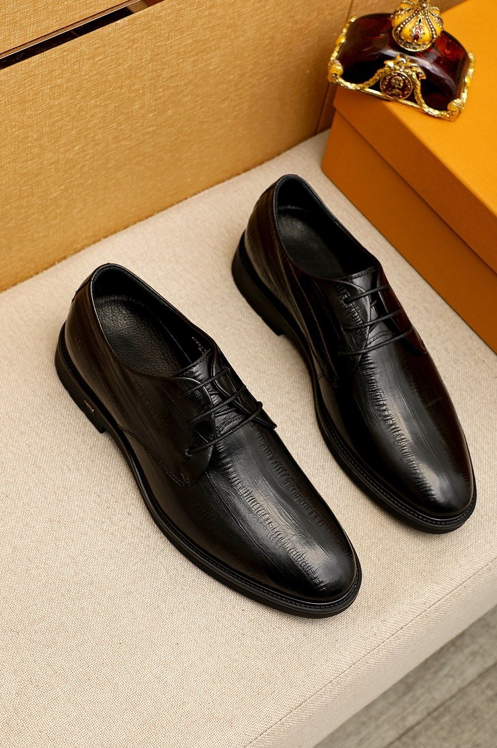 Louis Vuitton Black Lace-Up Dress Shoes — front