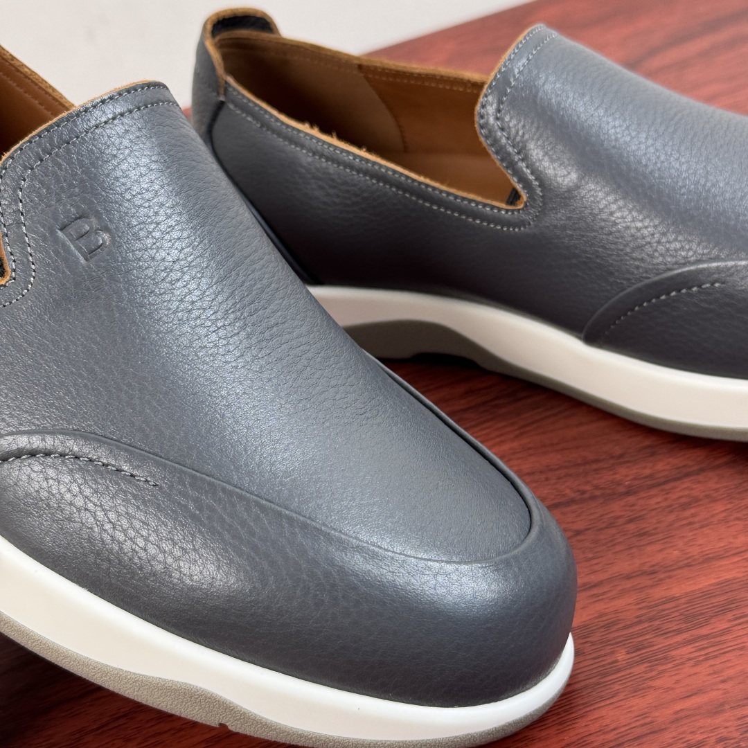 Berluti Pebbled Leather Slip-On Loafers — detail