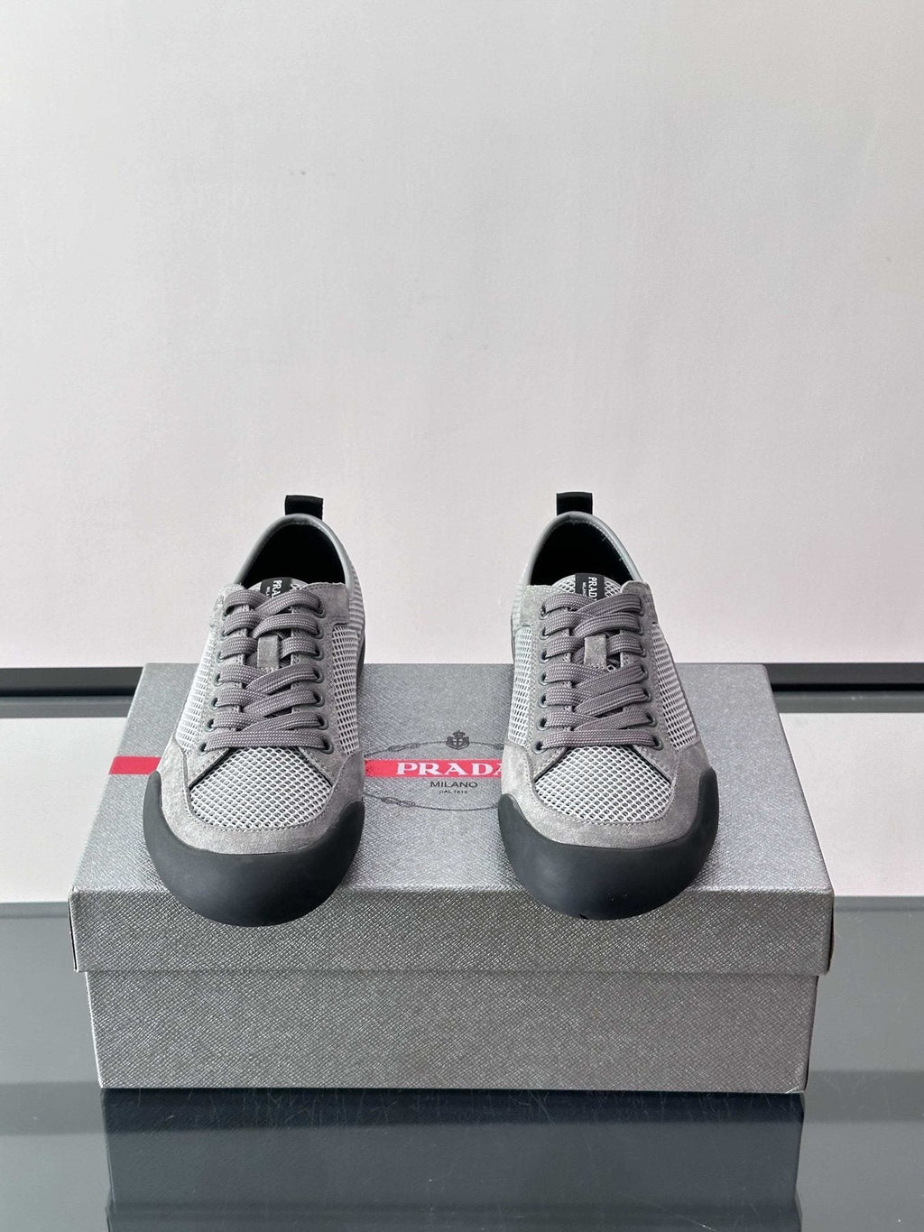 Prada Low-Top Perforated Sneakers — front