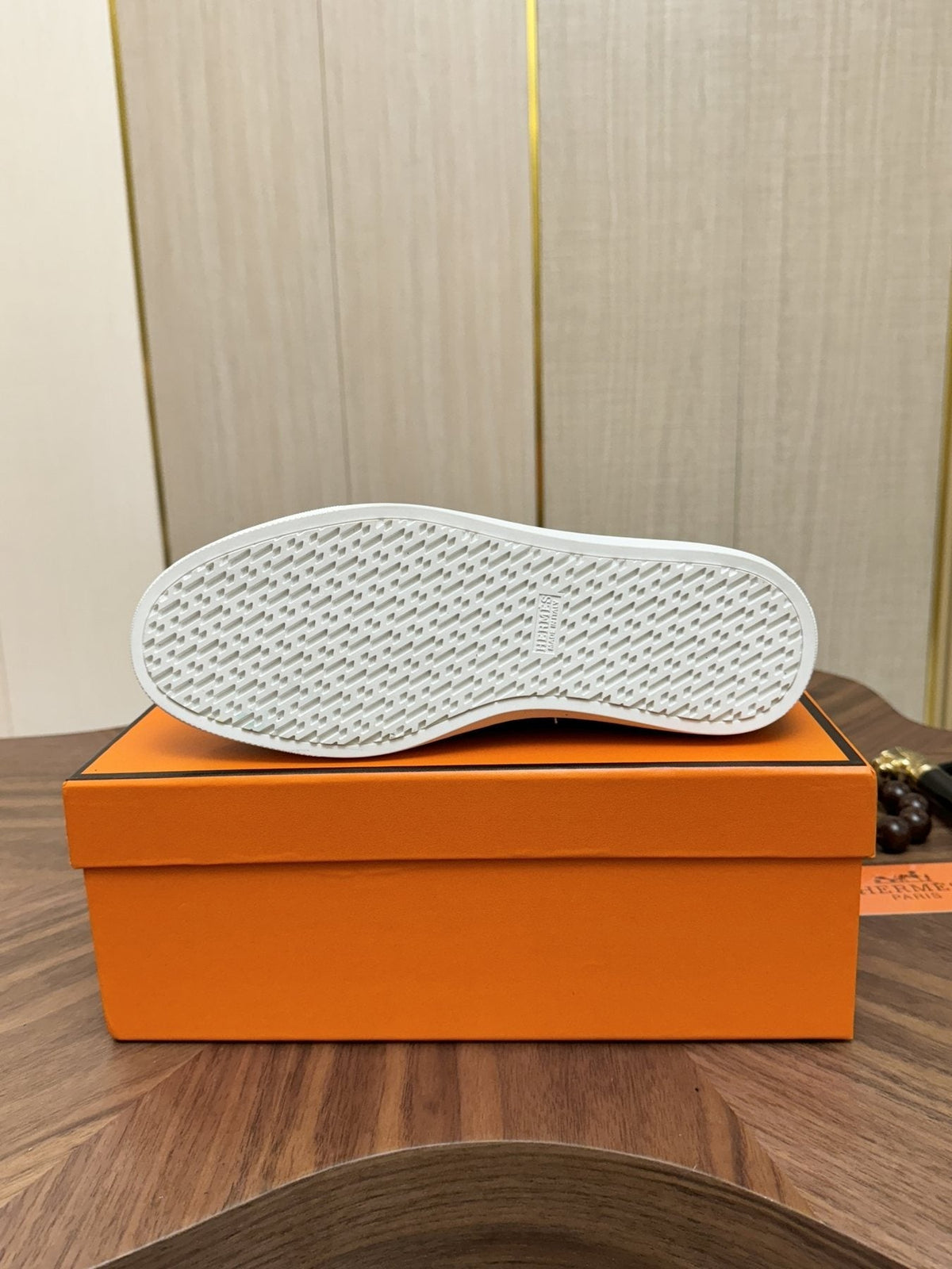 Hermès Navy Slip-On Sneakers — back