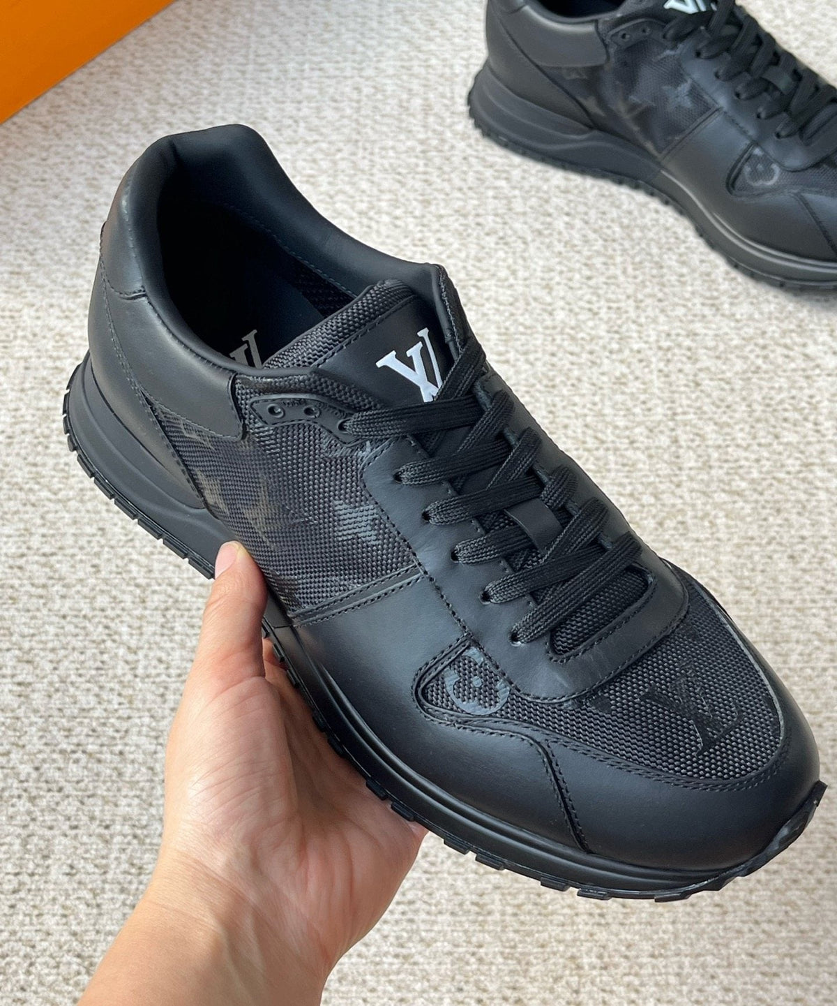 Louis Vuitton Monogram Panel Low-Top Sneakers — model