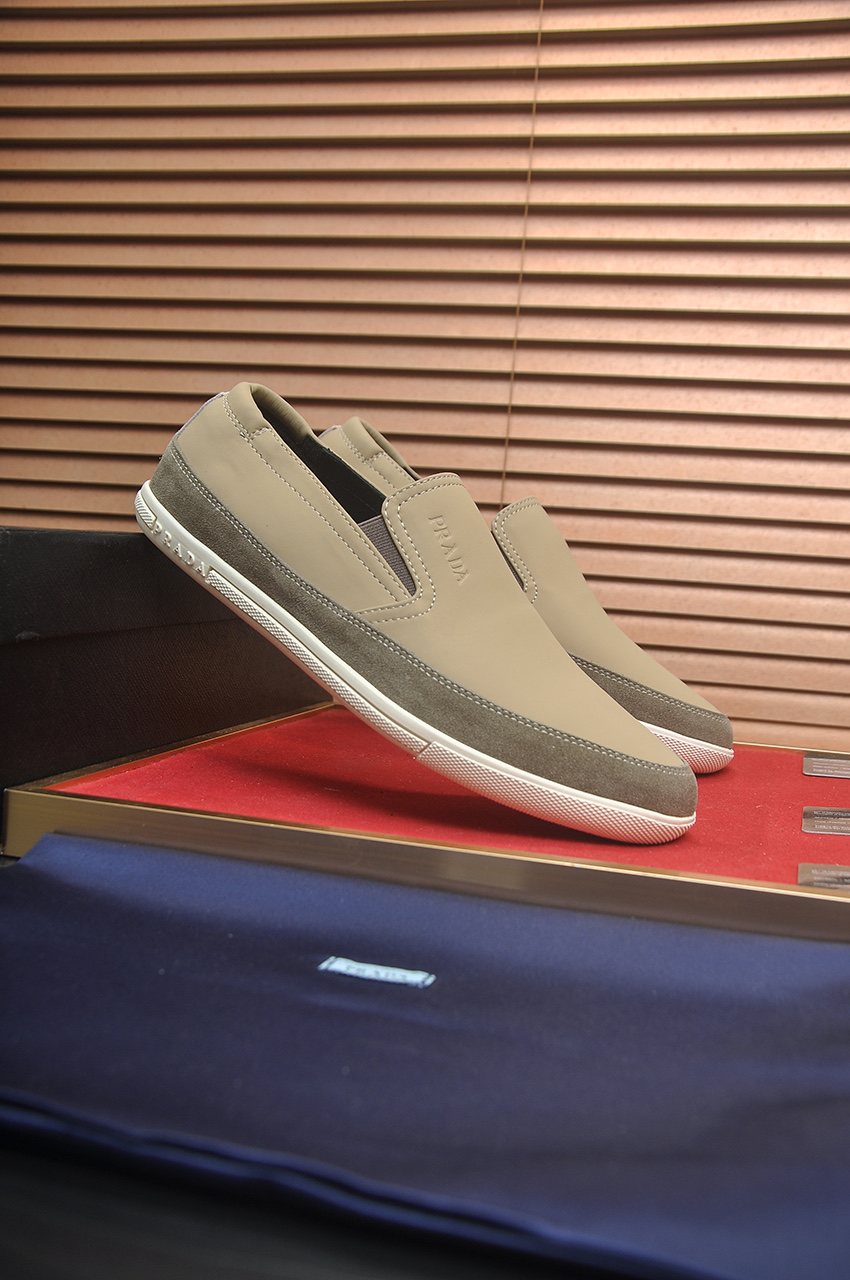 Prada Men’s Smooth Slip-On Shoes — front