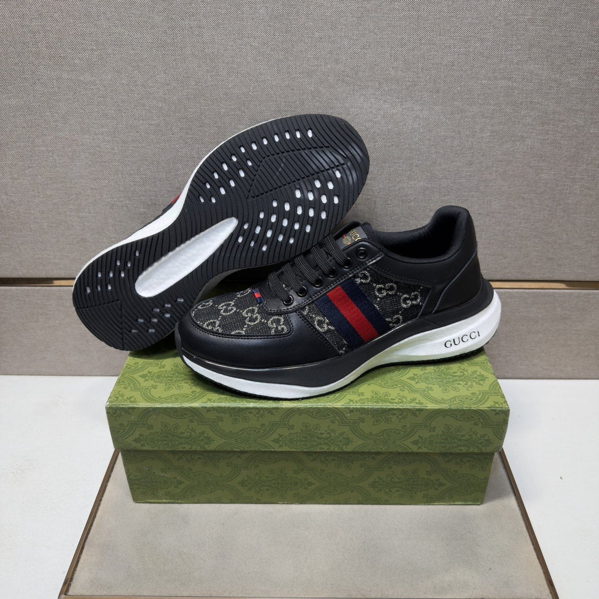 Gucci Web Stripe Low-Top Sneakers — back