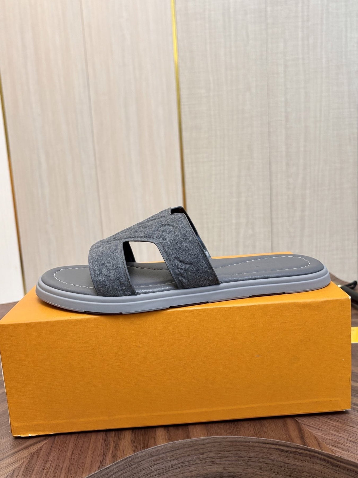 Louis Vuitton Monogram H-Cut Slide Sandals — side