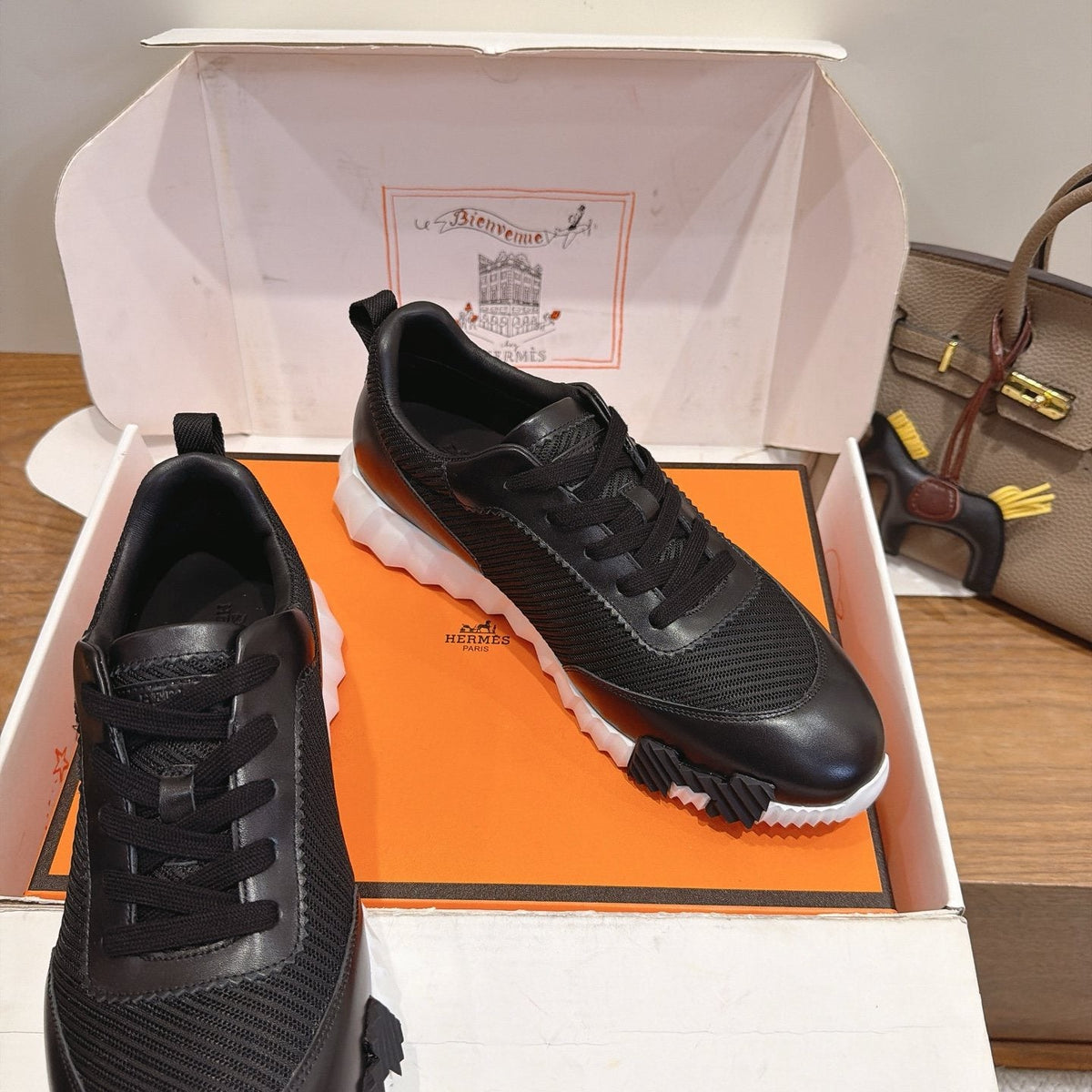 Hermès Lace-Up Sneakers — side