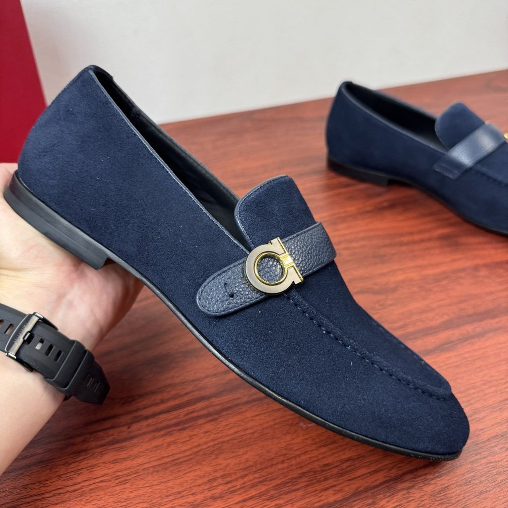 Ferragamo Gancini Buckle Men's Loafers — side