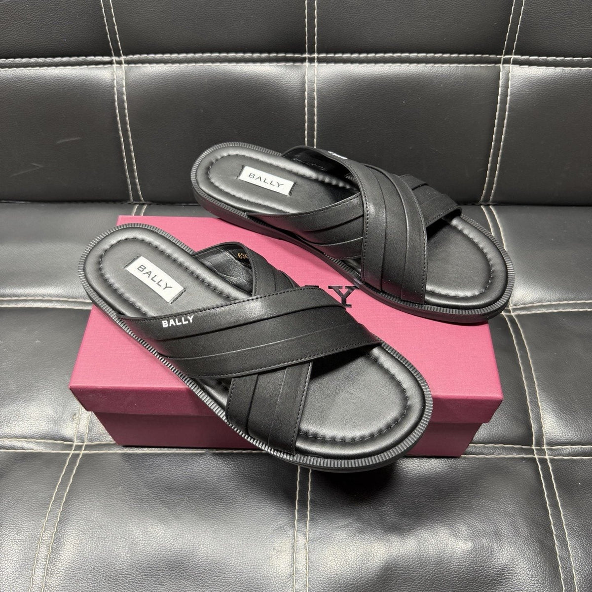 Bally Cross-Strap Slide Sandals — front