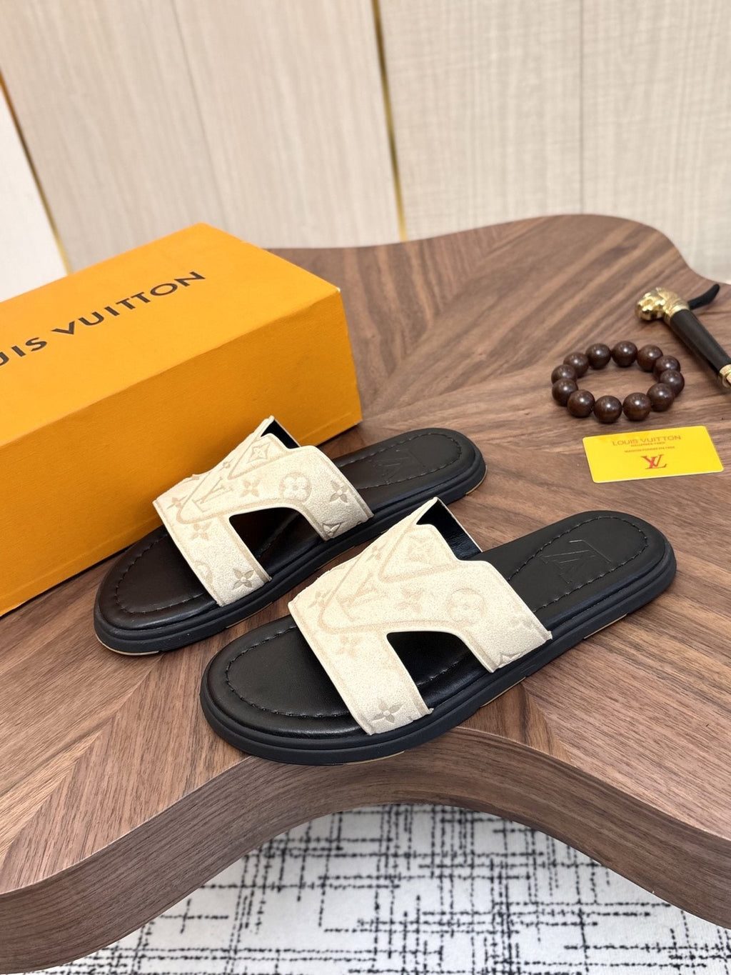 Louis Vuitton Monogram Slide Sandals — front